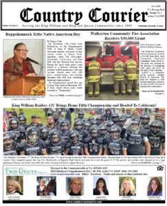 December 5, 2018 online issue of the Country Courier Newspaper. Serving the King William & King & Queen communities since 1989.