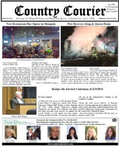 January 23, 2019 online issue of the Country Courier Newspaper. Serving the King William & King & Queen communities since 1989.