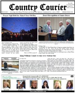 February 6, 2019 online issue of the Country Courier Newspaper. Serving the King William & King & Queen communities since 1989.