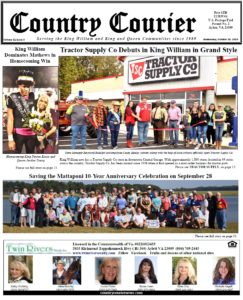 October 30, 2019 online issue of the Country Courier Newspaper. Serving the King William and King & Queen communities since 1989.