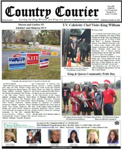 November 13, 2019 online issue of the Country Courier Newspaper. Serving the King William and King & Queen communities since 1989.