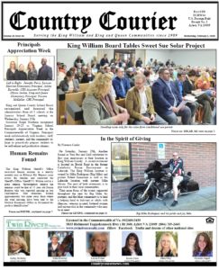 February 5, 2020 online issue of the Country Courier Newspaper. Serving the King William and King & Queen communities since 1989.