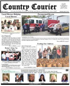 April 29, 2020 online issue of the Country Courier Newspaper. Serving the King William and King & Queen communities since 1989.