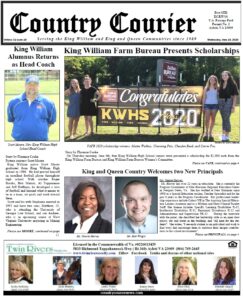 June 10, 2020 online issue of the Country Courier Newspaper. Serving the King William and King & Queen communities since 1989.
