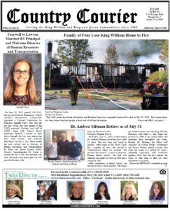 August 5, 2020 online issue of the Country Courier Newspaper. Serving the King William and King & Queen communities since 1989.