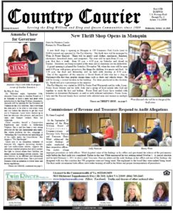 October 14, 2020, online issue of the Country Courier Newspaper. Serving the King William and King & Queen communities since 1989.