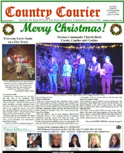 December 23, 2020, online issue of the Country Courier Newspaper. Serving the King William and King & Queen communities since 1989.