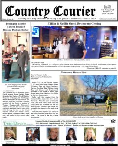 January 20, 2021, online issue of the Country Courier Newspaper. Serving the King William and King & Queen communities since 1989.