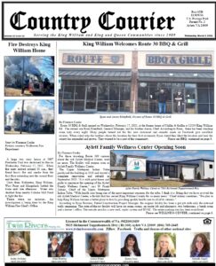 March 3, 2021, online issue of the Country Courier Newspaper. Serving the King William and King & Queen communities since 1989.