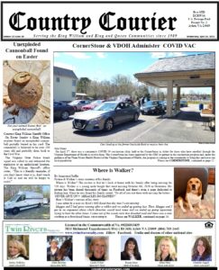 April 14, 2021, online issue of the Country Courier Newspaper. Serving the King William and King & Queen communities since 1989.