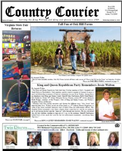 October 13, 2021, online issue of the Country Courier Newspaper. Serving the King William and King & Queen communities since 1989.