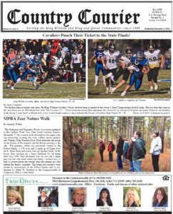 December 8, 2021, online issue of the Country Courier Newspaper. Serving the King William and King & Queen communities since 1989.