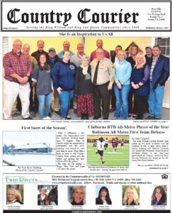 January 5, 2022, online issue of the Country Courier Newspaper. Serving the King William and King & Queen communities since 1989.