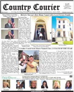 January 19, 2022, online issue of the Country Courier Newspaper. Serving the King William and King & Queen communities since 1989.