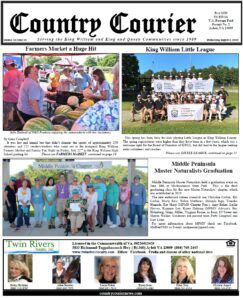 August 3, 2022, online issue of the Country Courier Newspaper. Serving the King William and King & Queen communities since 1989.