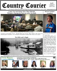 September 28, 2022, online issue of the Country Courier Newspaper. Serving the King William and King & Queen communities since 1989.