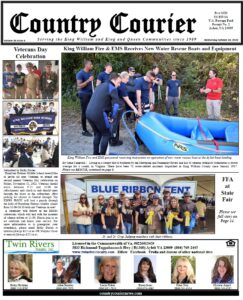 October 26, 2022, online issue of the Country Courier Newspaper. Serving the King William and King & Queen communities since 1989.