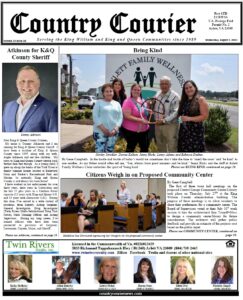 August 2, 2023, online issue of the Country Courier Newspaper. Serving the King William and King & Queen communities since 1989.