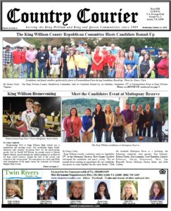 October 11, 2023, online issue of the Country Courier Newspaper. Serving the King William and King & Queen communities since 1989.