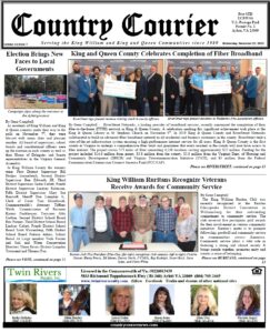 November 22, 2023, online issue of the Country Courier Newspaper. Serving the King William and King & Queen communities since 1989.