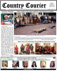 December 6, 2023, online issue of the Country Courier Newspaper. Serving the King William and King & Queen communities since 1989.