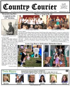 March 27, 2024, online issue of the Country Courier Newspaper. Serving the King William and King & Queen communities since 1989.