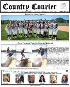 June 19, 2024, online issue of the Country Courier Newspaper. Serving the King William and King & Queen communities since 1989. Wake Surfing Champing Keenan Flegel on the Mattaponi River