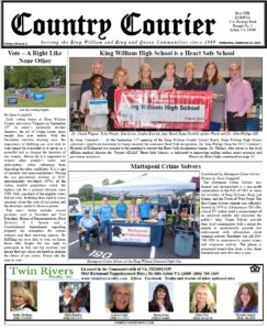 September 25, 2024, online issue of the Country Courier Newspaper. Serving the King William and King & Queen communities since 1989.