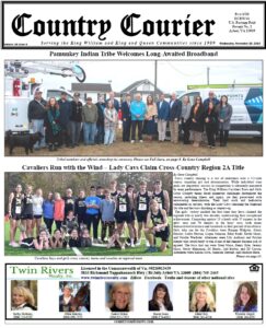 November 20, 2024, online issue of the Country Courier Newspaper. Serving the King William and King & Queen communities since 1989.