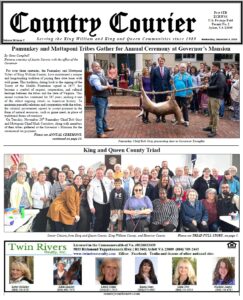 December 4, 2024, online issue of the Country Courier Newspaper. Serving the King William and King & Queen communities since 1989.