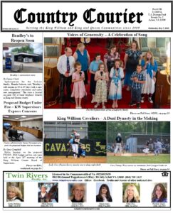 May 7, 2025, online issue of the Country Courier Newspaper. Serving the King William and King & Queen communities since 1989.