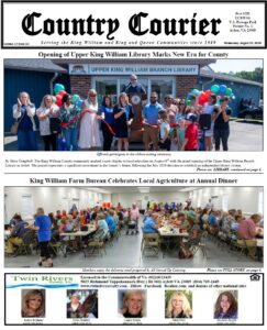 August 19, 2026, online issue of the Country Courier Newspaper. Serving the King William and King & Queen communities since 1989.
