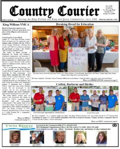 September 2, 2026, online issue of the Country Courier Newspaper. Serving the King William and King & Queen communities since 1989.
